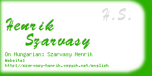 henrik szarvasy business card